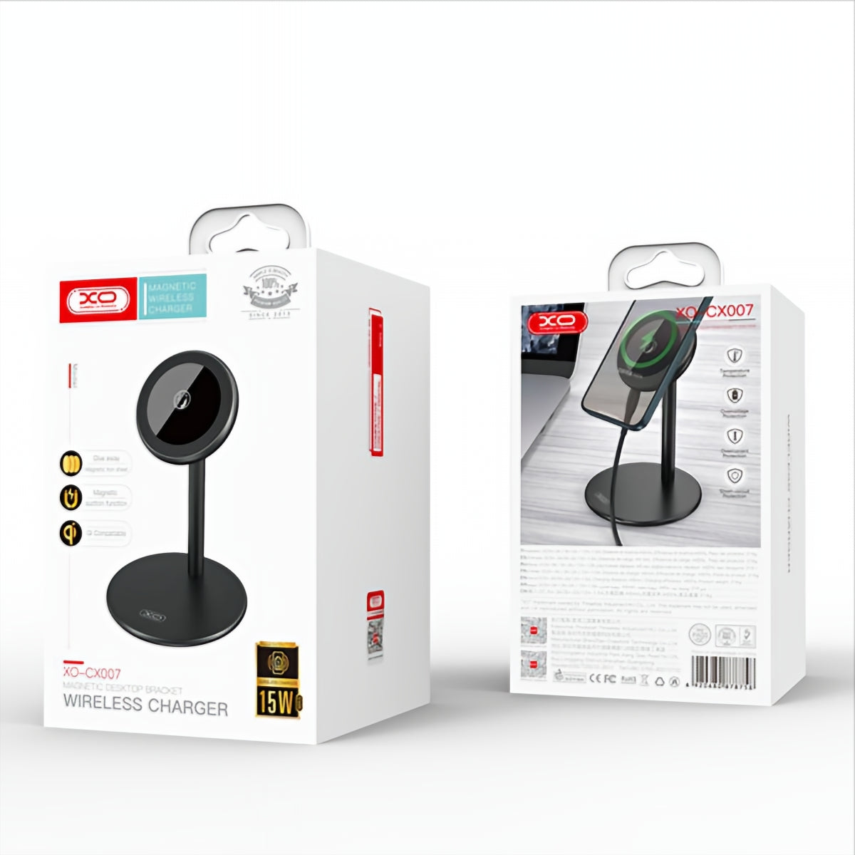 Incarcator Retea Wireless XO Design CX007, 15W, 1.67A, Negru