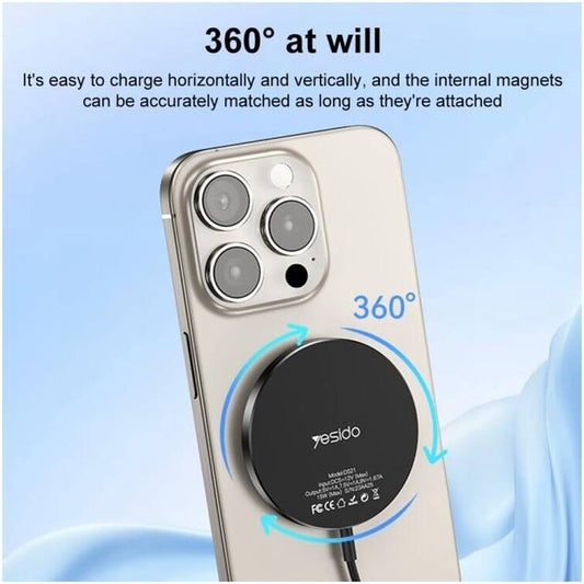 Incarcator Retea Wireless Yesido DS21, 15W, 1.67A, Negru