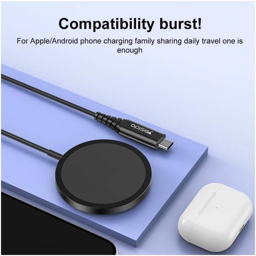 Incarcator Retea Wireless Yesido DS21, 15W, 1.67A, Negru