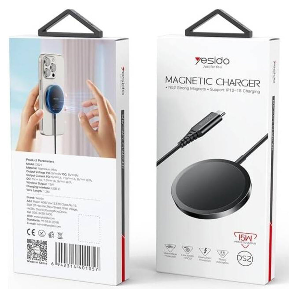 Incarcator Retea Wireless Yesido DS21, 15W, 1.67A, Negru