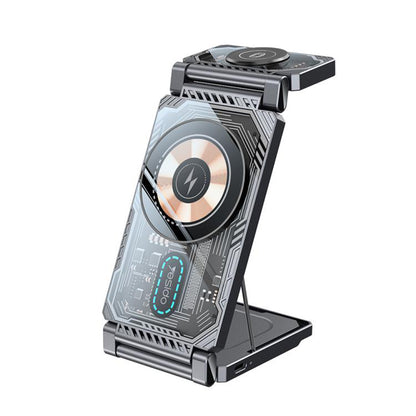 Incarcator Retea Wireless Yesido DS25 3in1, 15W, 1.67A, Negru