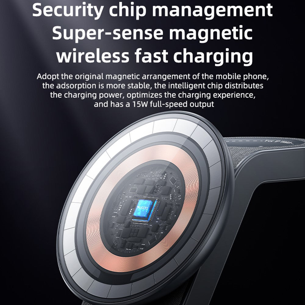 Incarcator Retea Wireless Yesido DS26 3in1, 15W, 1.67A, Gri