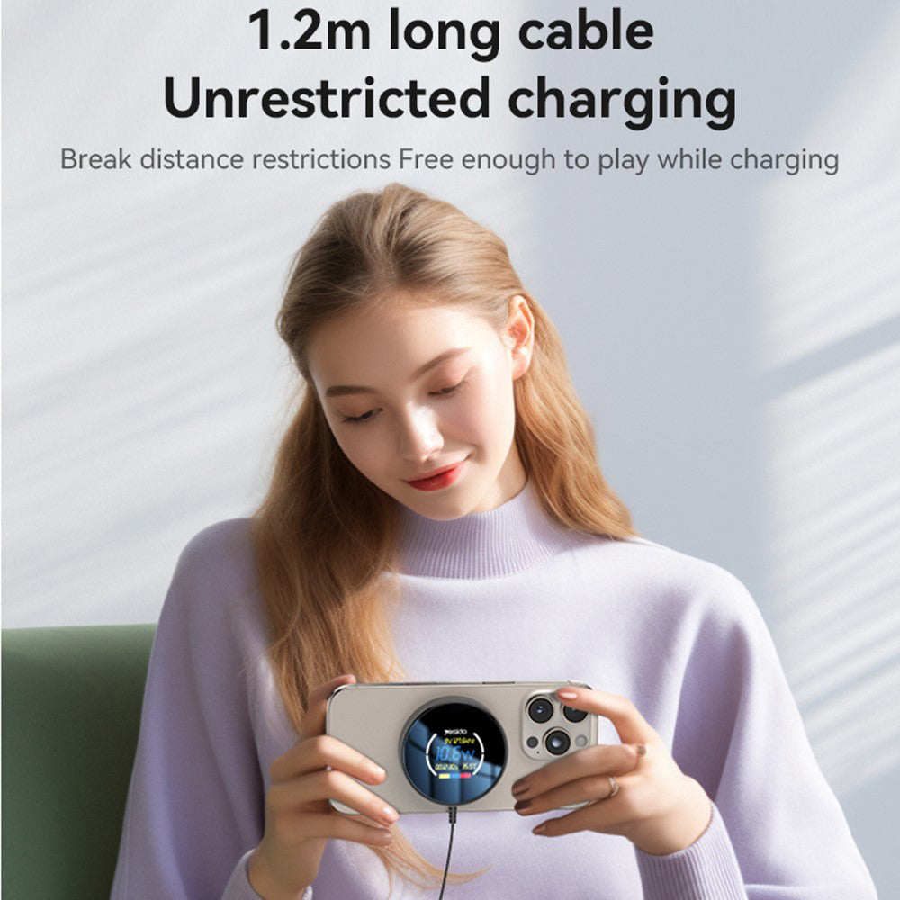 Incarcator Retea Wireless Yesido DS28 Display, 15W, 1.67A, Negru