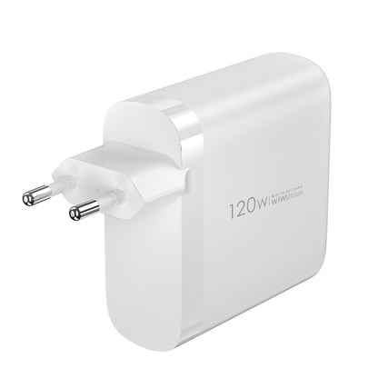 Incarcator Retea WiWu Wi-U020, 120W, 3A, 1 x USB-A - 3 x USB-C, Alb