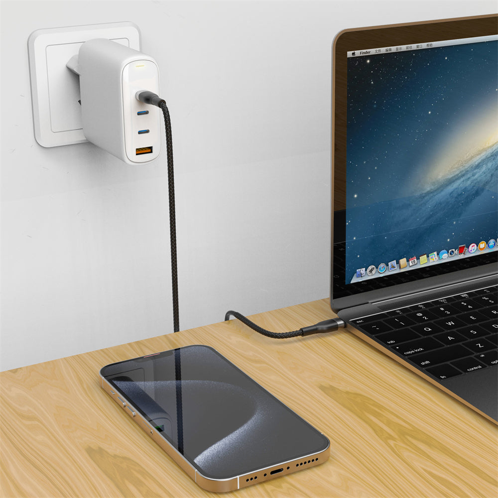Incarcator Retea WiWu Wi-U020, 120W, 3A, 1 x USB-A - 3 x USB-C, Alb
