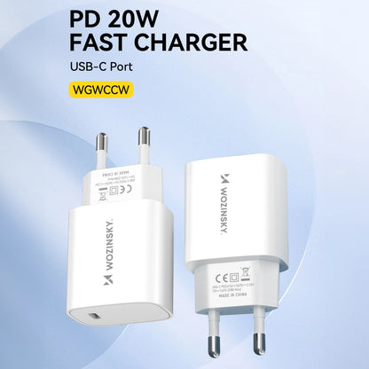 Incarcator Retea WZK WGWCCW, 20W, 3A, 1 x USB-C, Alb
