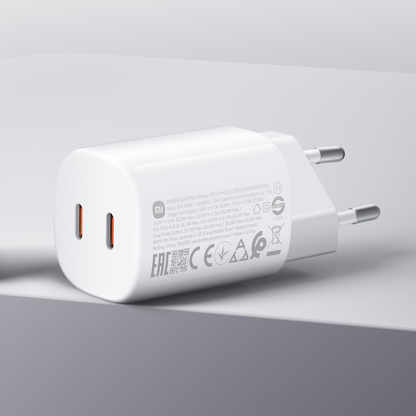 Incarcator Retea Xiaomi Nano Turbo, 45W, 3A, 2 x USB-C, Alb BHR087OEU