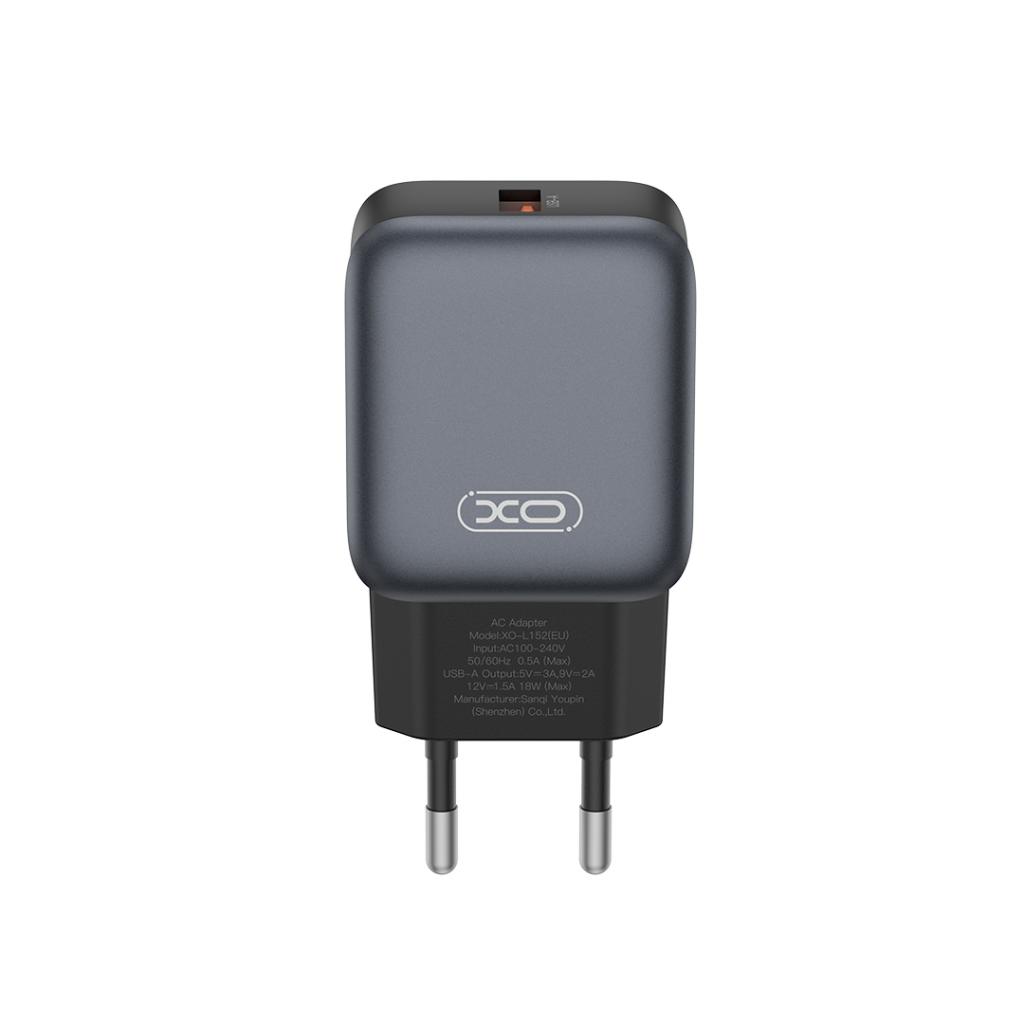 Incarcator Retea XO Design L152, 18W, 3A, 1 x USB-A, Negru