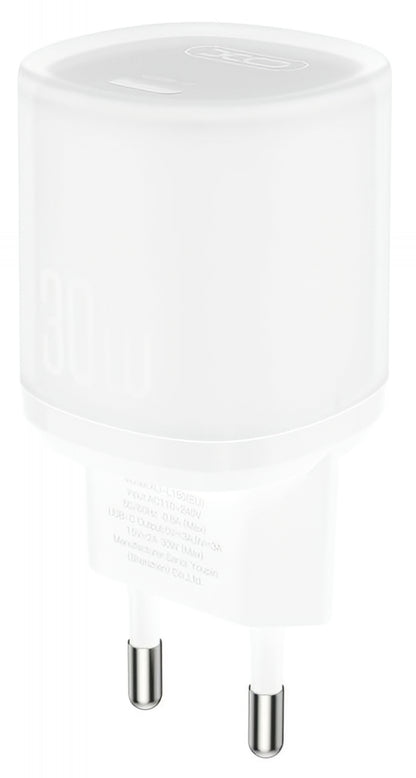Incarcator Retea XO Design L150, 30W, 3A, 1 x USB-C, Alb