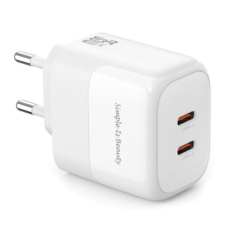 Incarcator Retea XO Design L140, 35W, 3A, 2 x USB-C, Alb