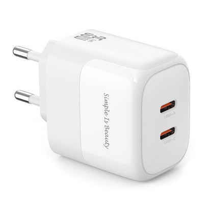 Incarcator Retea XO Design L140, 35W, 3A, 2 x USB-C, Alb