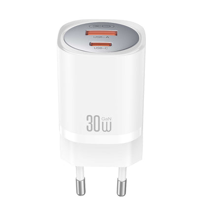 Incarcator Retea XO Design CE21, 30W, 3A, 1 x USB-A - 1 x USB-C, Alb