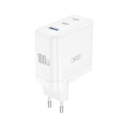 Incarcator Retea XO Design CE35, 100W, 5A, 1 x USB-A - 2 x USB-C, Alb