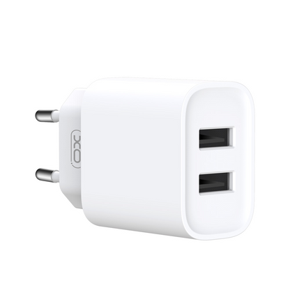 Incarcator Retea XO Design CE02C, 10.5W, 2.1A, 2 x USB-A, Alb
