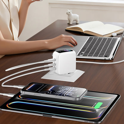 Incarcator Retea Yesido YC114 Display, 140W, 5A, 1 x USB-A - 2 x USB-C, Alb