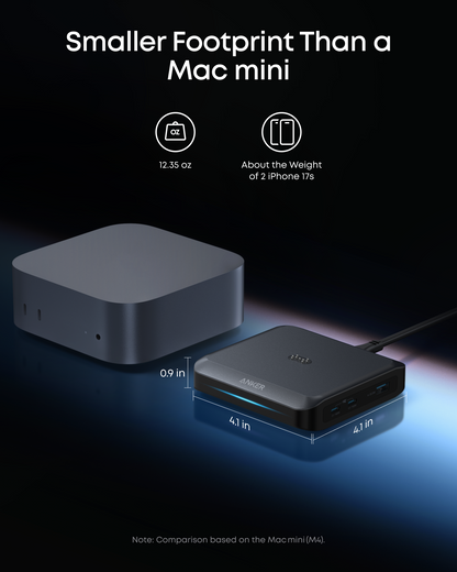 Incarcator Statie Anker pentru baterie externa Prime, 150W, 5A, 1 x Pogo Pin - 1 x USB-A - 2 x USB-C, Negru A1903G11