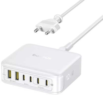 Incarcator Statie Baseus EnerFill FH21, 120W, 2 x USB-A - 4 x USB-C, Alb E0120T01