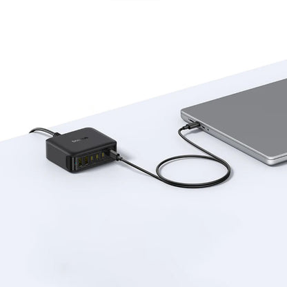 Incarcator Statie Baseus EnerFill FH21, 120W, 3.25A, 2 x USB-A - 4 x USB-C, Negru E0120T00