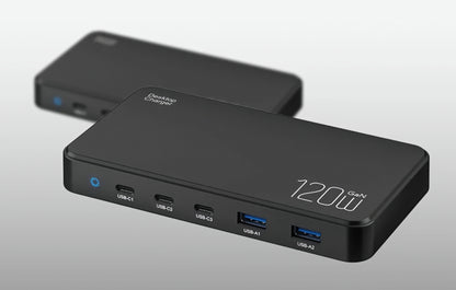 Incarcator Statie BlitzWolf BW-i100, 120W, 5A, 2 x USB-A - 3 x USB-C, Negru