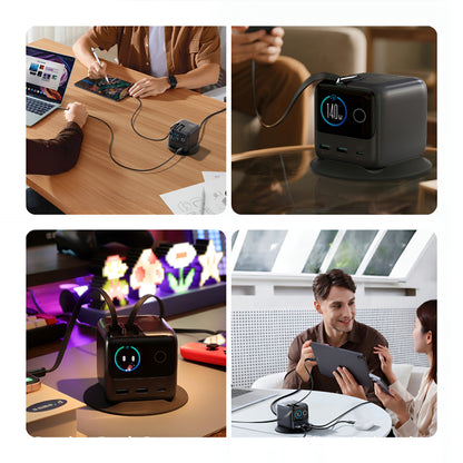 Incarcator Statie Cu Cablu USB-C Joyroom Podix JR-TRD01, 140W, 1 x USB-C - 2 x USB-A, Gri