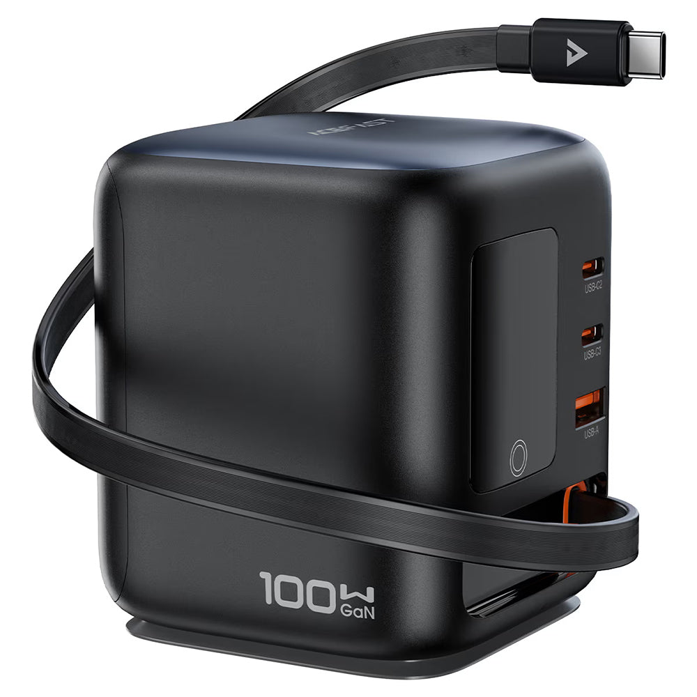 Incarcator Statie Cu Cablu USB-C Acefast Z10, 100W, 1 x USB-A - 2 x USB-C, Negru