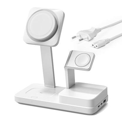 Incarcator Statie ESR CryoBoost QI 6in1, 100W, 2 x USB-A - 1 x USB-C, Alb