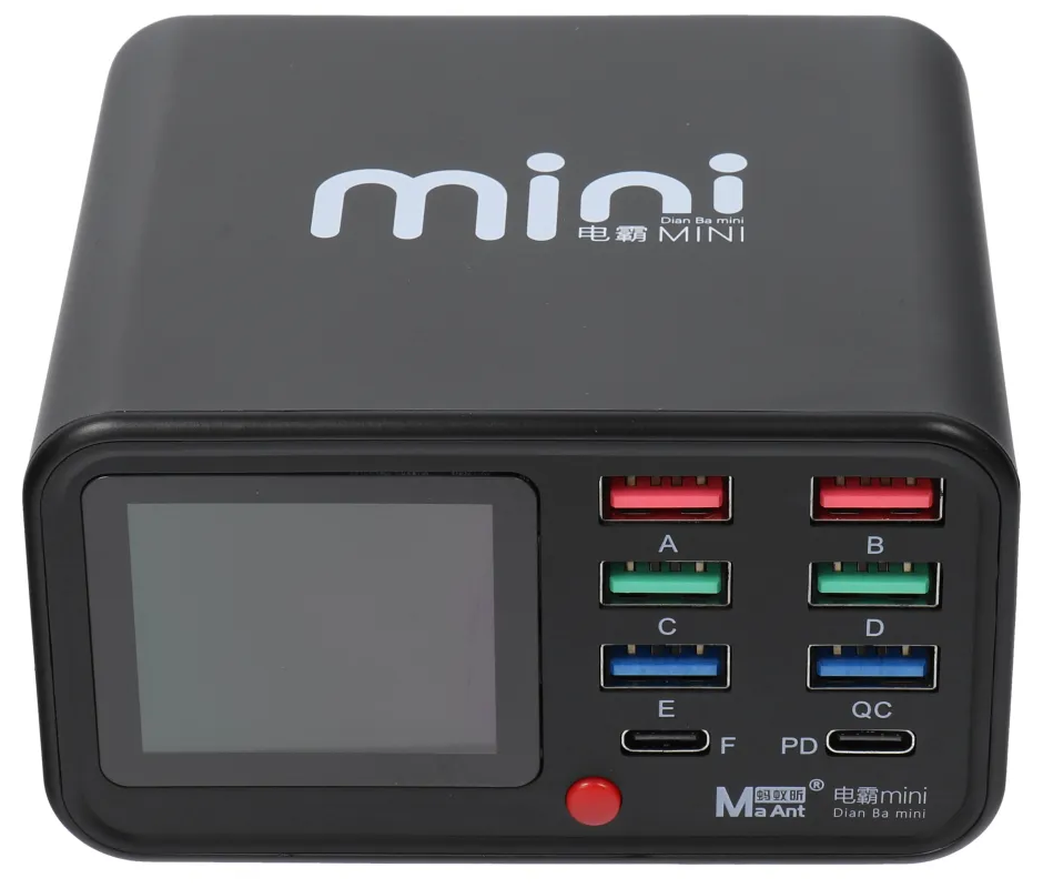 Incarcator Statie MaAnt Dianba Mini, 75W, 2 x USB-C - 6 x USB-A, Negru