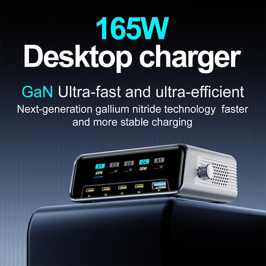 Incarcator Statie OEM WLX-60G, 140W, 5A, 1 x USB-A - 4 x USB-C, Gri