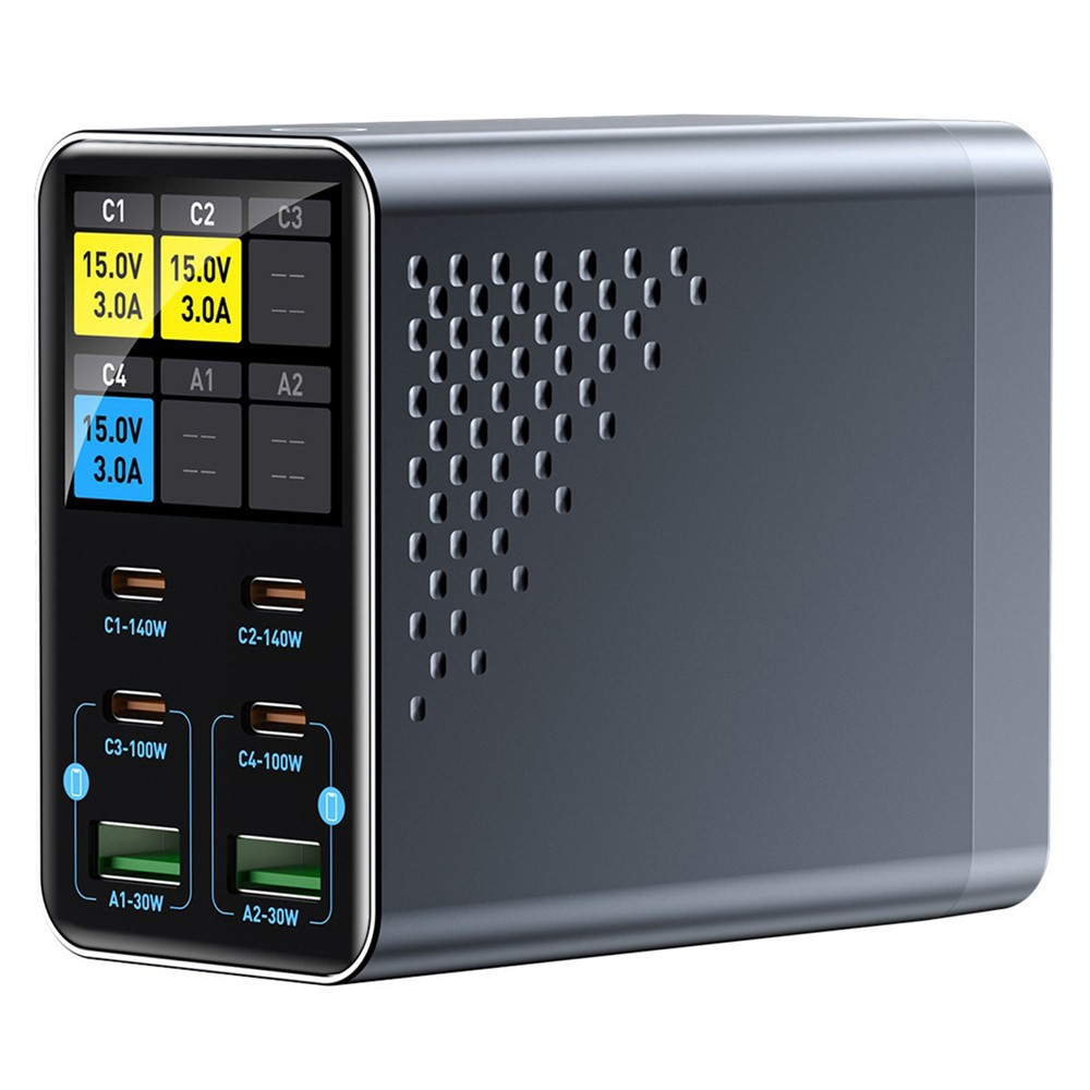 Incarcator Statie OEM WLX-G3, 140W, 5A, 2 x USB-A - 4 x USB-C, Gri