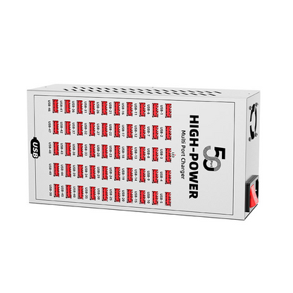 Incarcator Statie OEM WLX-T2A, 200W, 2.4A, 50 x USB-A, Argintiu