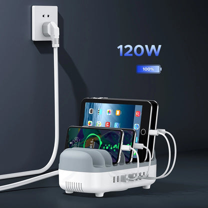 Incarcator Statie Orico DUK-10P-V1, 120W, 2.4A, 10 x USB-A, Alb