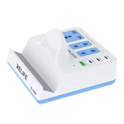 Incarcator Statie Relife RL-309H QI, 72W, 1 x USB-A - 3 x USB-C, Alb