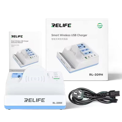 Incarcator Statie Relife RL-309H QI, 72W, 1 x USB-A - 3 x USB-C, Alb