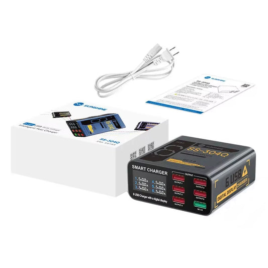 Incarcator Statie Sunshine SS-304Q, 30W, 3.5A, 6 x USB-A, Gri