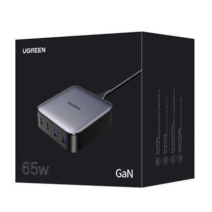 Incarcator Statie UGREEN CD327 Nexode, 65W, 3.25A, 2 x USB-A - 2 x USB-C, Negru
