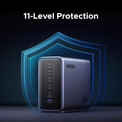 Incarcator Statie UGREEN Nexode X759, 500W, 5A, 1 x USB-A - 5 x USB-C, Gri