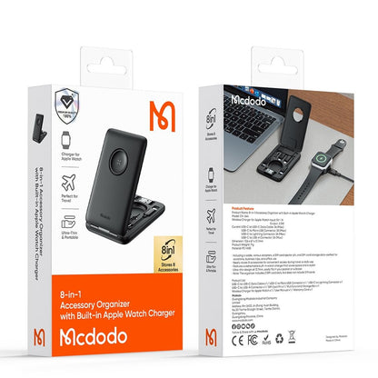 Incarcator Wireless cu Organizator McDodo CH-2440 8in1 pentru Apple Watch Series, Negru