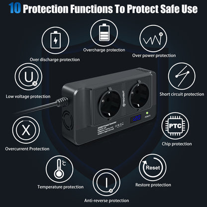 Invertor Electric Auto Techsuit PowerDriveX, 200W