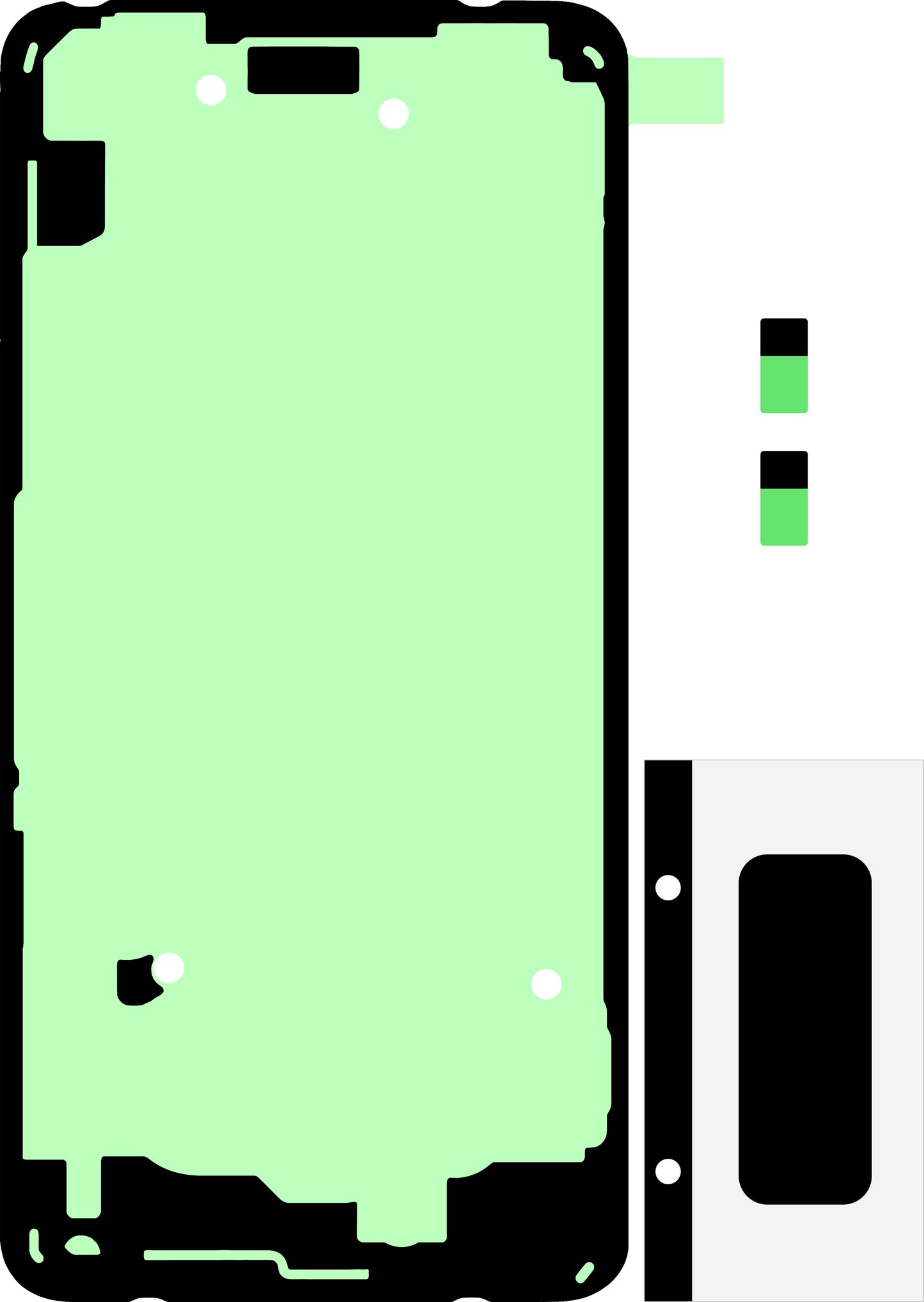 Kit Adeziv Capac Baterie Samsung Galaxy S10e G970, Service Pack GH82-18798A