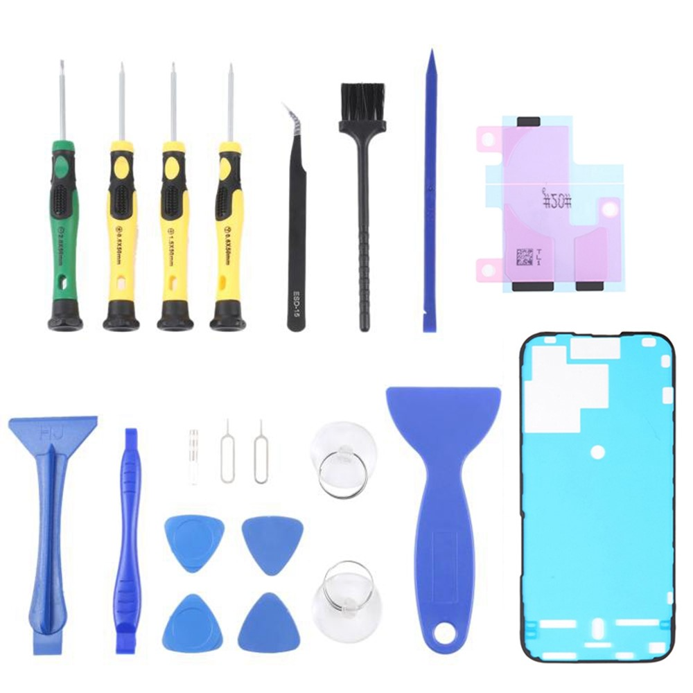 Kit Reparatii Jiafa JF-8182 pentru inlocuire Acumulator Apple iPhone 15 Pro, 21in1