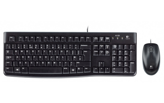 Kit Tastatura Mouse Wired USB Logitech MK120, Negru