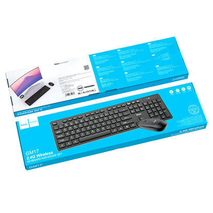 Kit Tastatura Mouse Wireless HOCO GM17, Negru