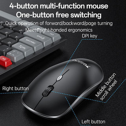 Kit Tastatura si Mouse Wireless Yesido KB43, Negru