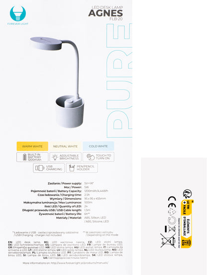 Lampa Led Forever FLB-20 Organizer, 5W, 3000K - 6000K