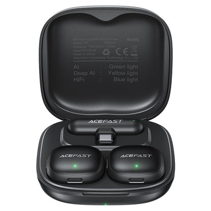 Lavaliera Acefast R1, USB-C, Set 2 bucati, Neagra