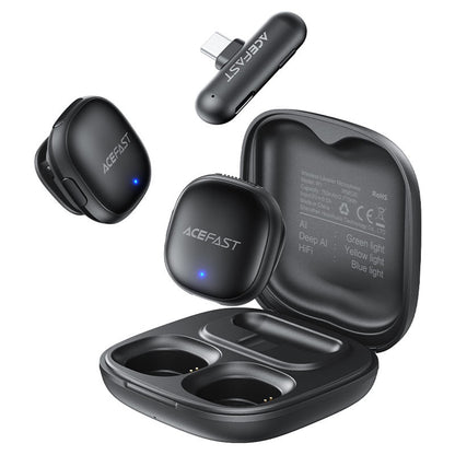 Lavaliera Acefast R1, USB-C, Set 2 bucati, Neagra