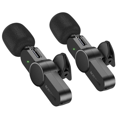 Lavaliera Borofone BFK12 Trophy, USB-C / Lightning, Set 2 bucati, Negru