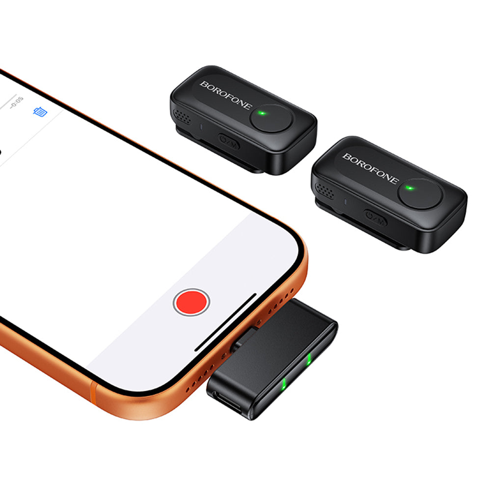 Lavaliera Borofone BFK17 Lemai, USB-C, Set 2 bucati, Neagra