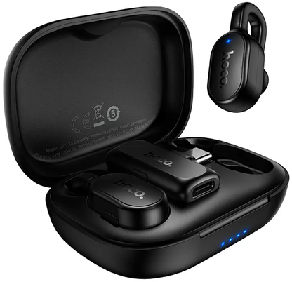 Lavaliera HOCO L27, USB-C, Set 2 bucati, Neagra