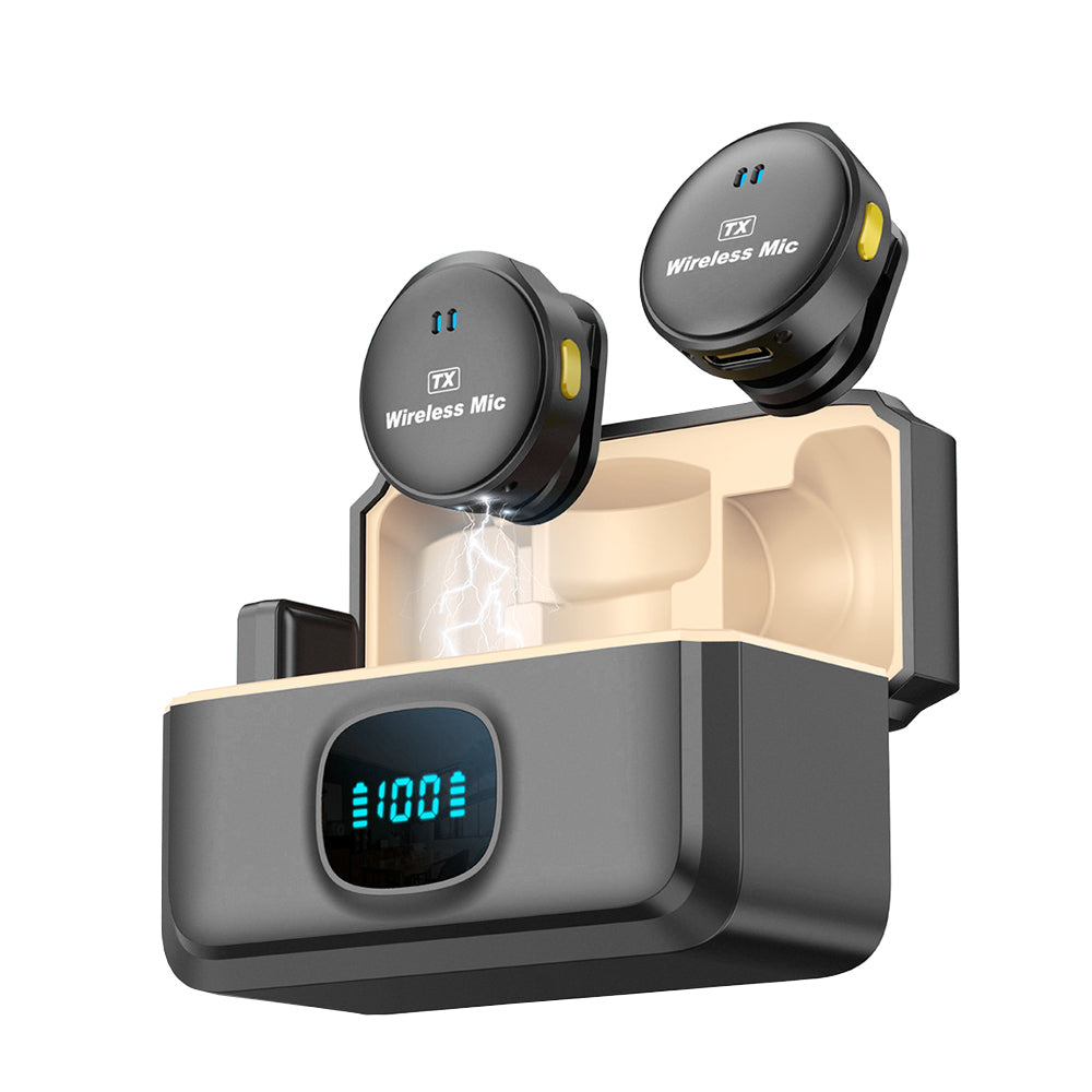 Lavaliera Techsuit LW5, USB-C, Set 2 bucati, Neagra